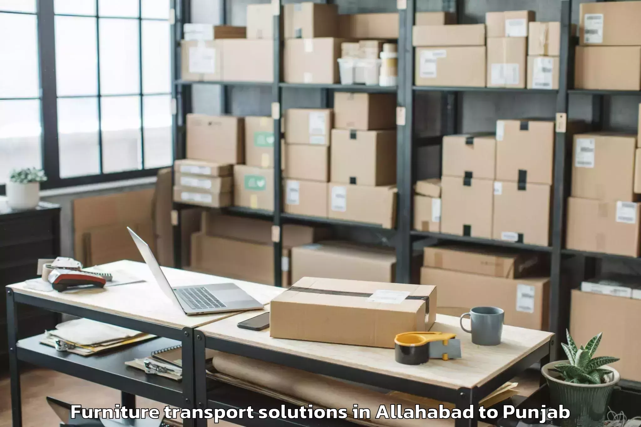 Book Allahabad to Barnala Furniture Transport Solutions Online